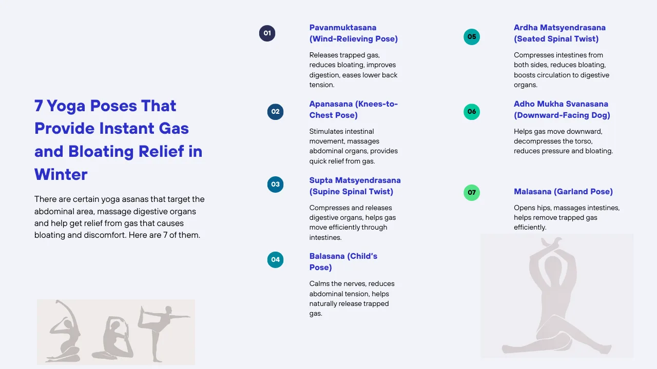 7 Yoga Poses to Relieve Gas & Bloating Naturally